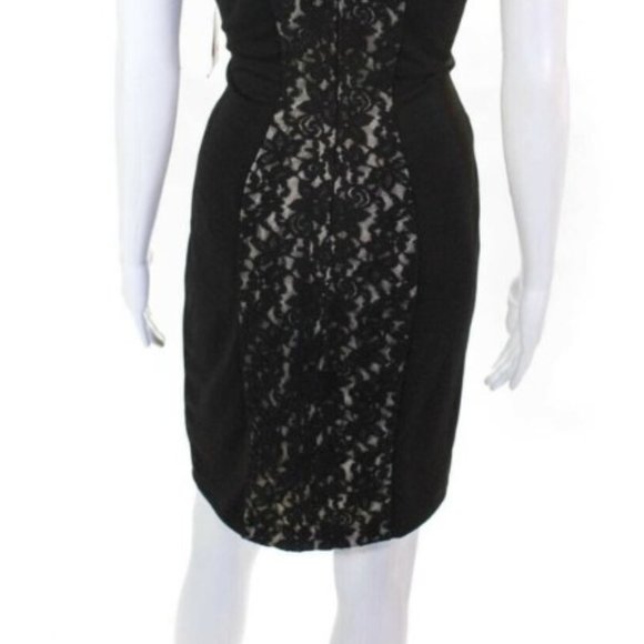 Alexia Admor Lace Contrast Sheath Dress Black XS - Picture 4 of 7